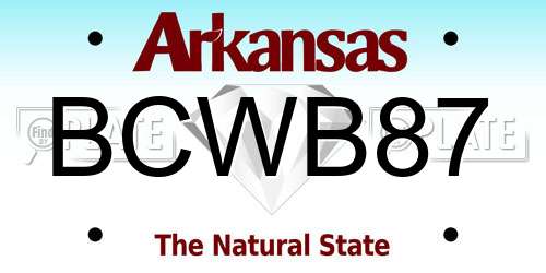 BCWB87 Arkansas License Plate