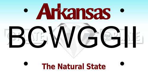 BCWGGII Arkansas License Plate