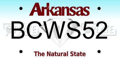BCWS52 Arkansas License Plate