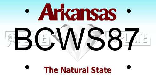 BCWS87 Arkansas License Plate