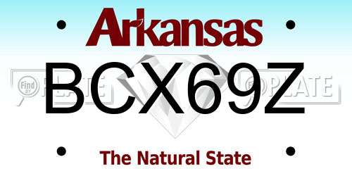 BCX69Z Arkansas License Plate