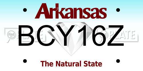 BCY16Z Arkansas License Plate