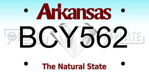 BCY562 Arkansas License Plate