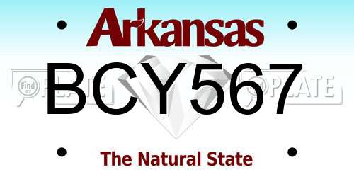 BCY567 Arkansas License Plate
