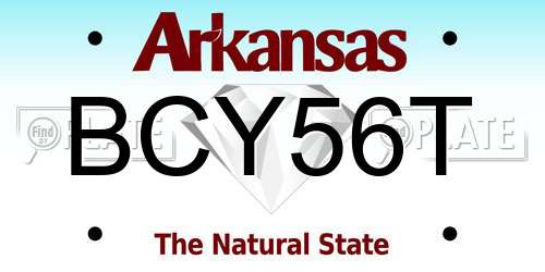 BCY56T Arkansas License Plate