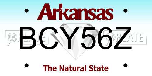 BCY56Z Arkansas License Plate