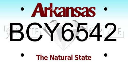 BCY6542 Arkansas License Plate