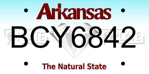 BCY6842 Arkansas License Plate