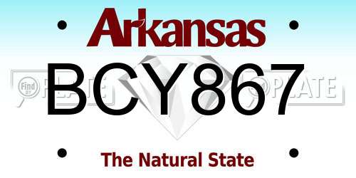BCY867 Arkansas License Plate