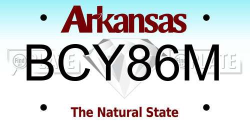 BCY86M Arkansas License Plate