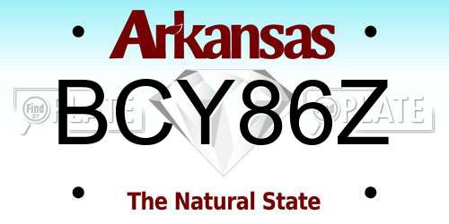 BCY86Z Arkansas License Plate