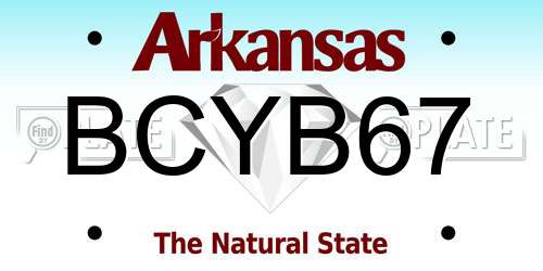 BCYB67 Arkansas License Plate
