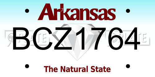 BCZ1764 Arkansas License Plate