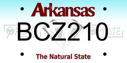 BCZ210 Arkansas License Plate