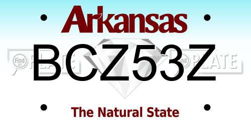 BCZ53Z Arkansas License Plate
