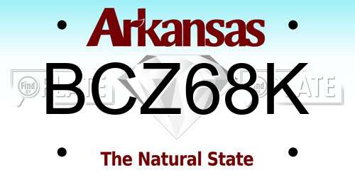 BCZ68K Arkansas License Plate