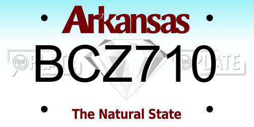 BCZ710 Arkansas License Plate