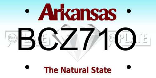 BCZ71O Arkansas License Plate