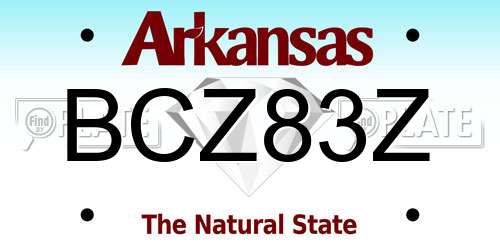 BCZ83Z Arkansas License Plate
