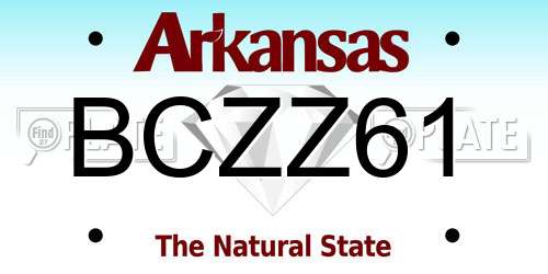 BCZZ61 Arkansas License Plate