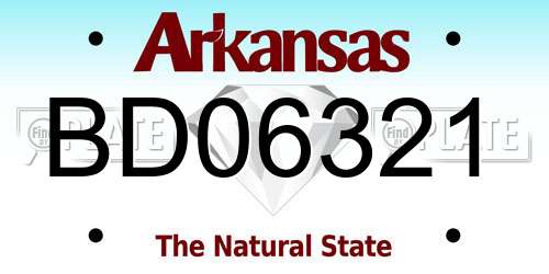 BD06321 Arkansas License Plate