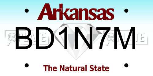 BD1N7M Arkansas License Plate