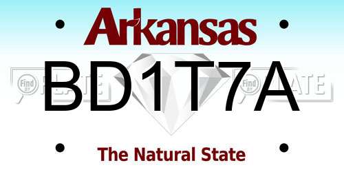 BD1T7A Arkansas License Plate