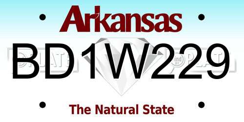 BD1W229 Arkansas License Plate