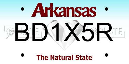 BD1X5R Arkansas License Plate