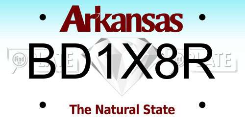 BD1X8R Arkansas License Plate