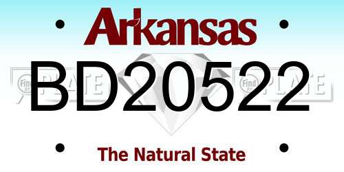 BD20522 Arkansas License Plate