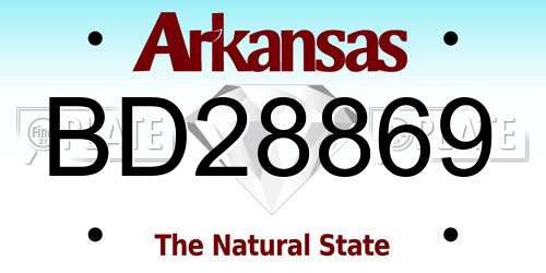 BD28869 Arkansas License Plate