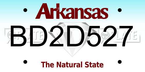 BD2D527 Arkansas License Plate