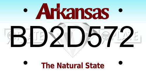 BD2D572 Arkansas License Plate