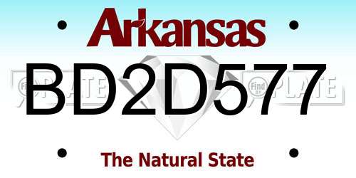 BD2D577 Arkansas License Plate
