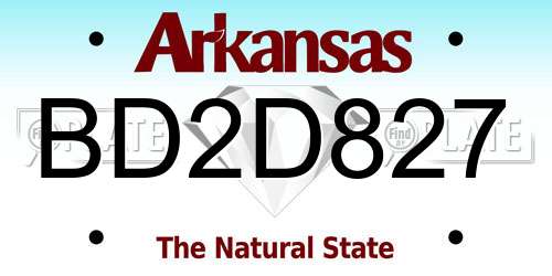 BD2D827 Arkansas License Plate
