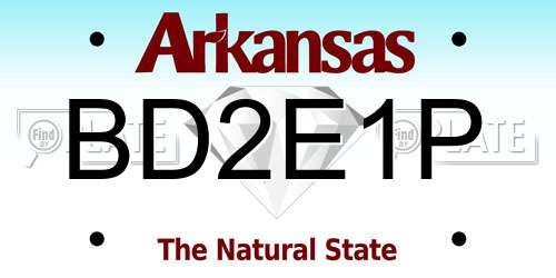 BD2E1P Arkansas License Plate