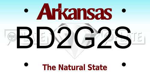 BD2G2S Arkansas License Plate