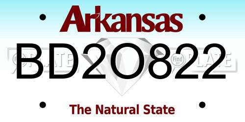BD2O822 Arkansas License Plate