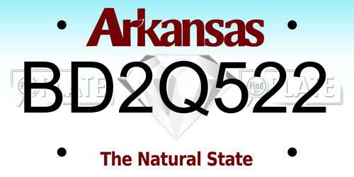 BD2Q522 Arkansas License Plate