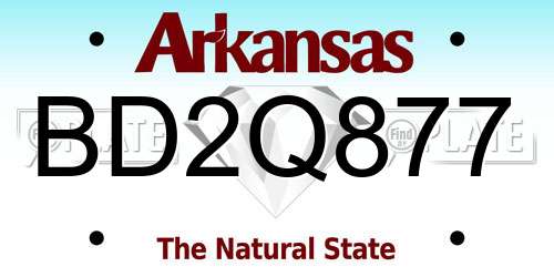 BD2Q877 Arkansas License Plate