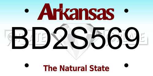 BD2S569 Arkansas License Plate