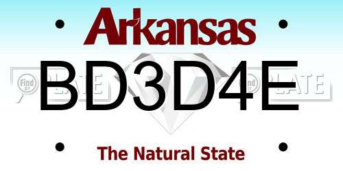 BD3D4E Arkansas License Plate