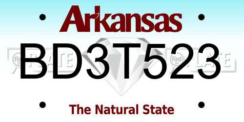 BD3T523 Arkansas License Plate