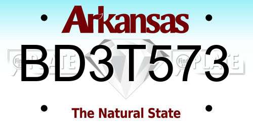 BD3T573 Arkansas License Plate