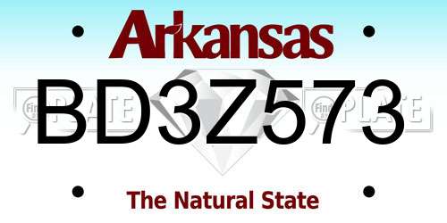 BD3Z573 Arkansas License Plate