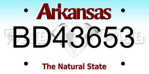 BD43653 Arkansas License Plate