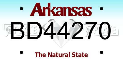 BD44270 Arkansas License Plate