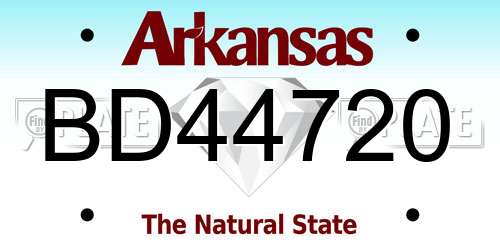 BD44720 Arkansas License Plate