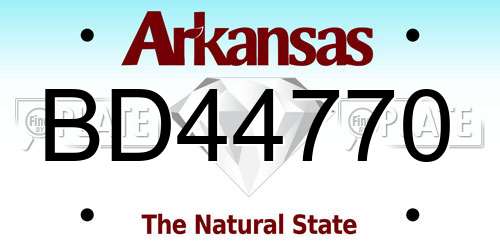 BD44770 Arkansas License Plate
